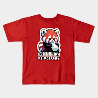 Milky Bandit - The Red Panda's Dairy Delight Kids T-Shirt